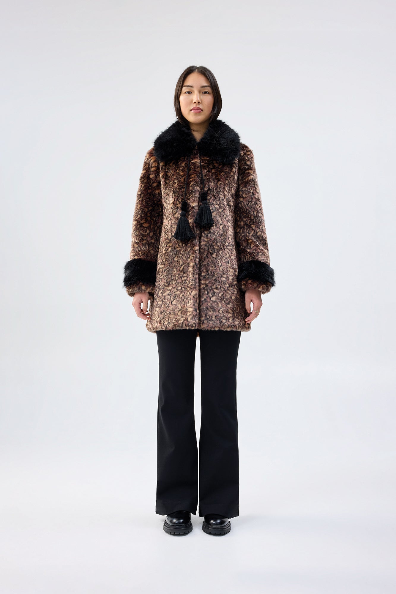 Crayme】Planet Shaggy Coat Fur Faux Planet UK Womens White