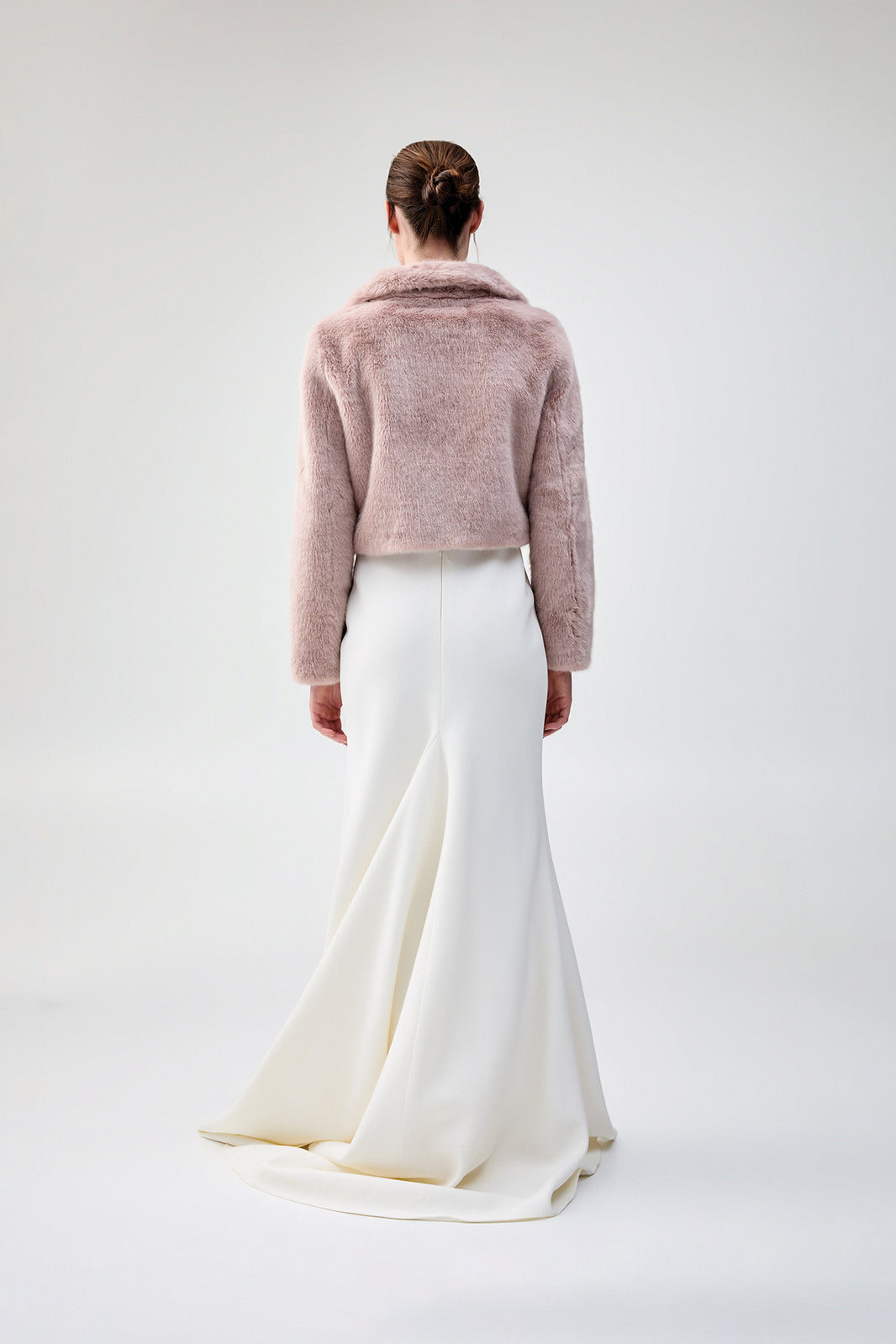 3530238 Pink Faux Fur Tie-Waist Coat
